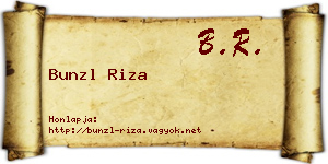 Bunzl Riza névjegykártya